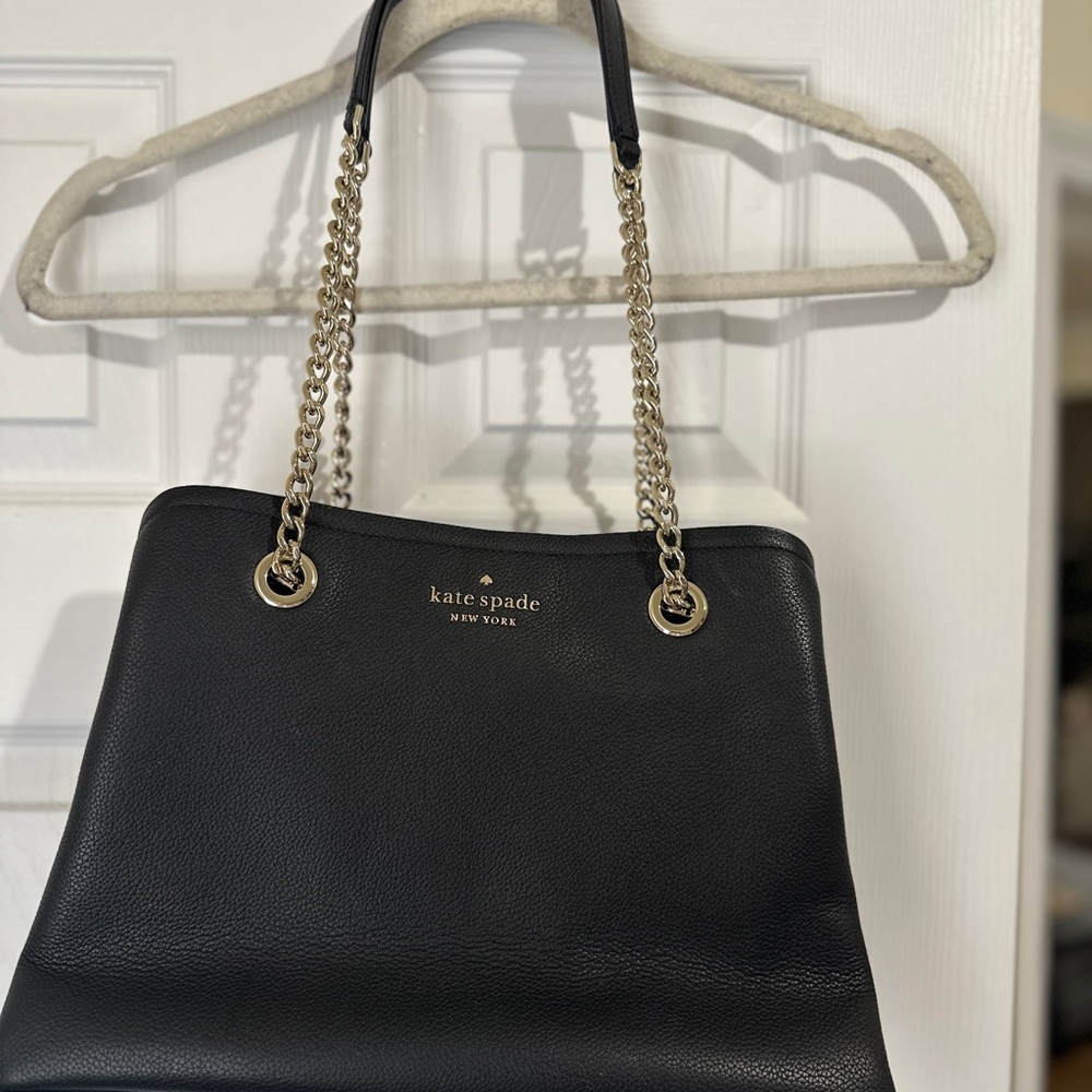 Kate Spade Black Shoulder Bag with Gold Chain